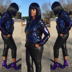 Sequin Bomber Jacket